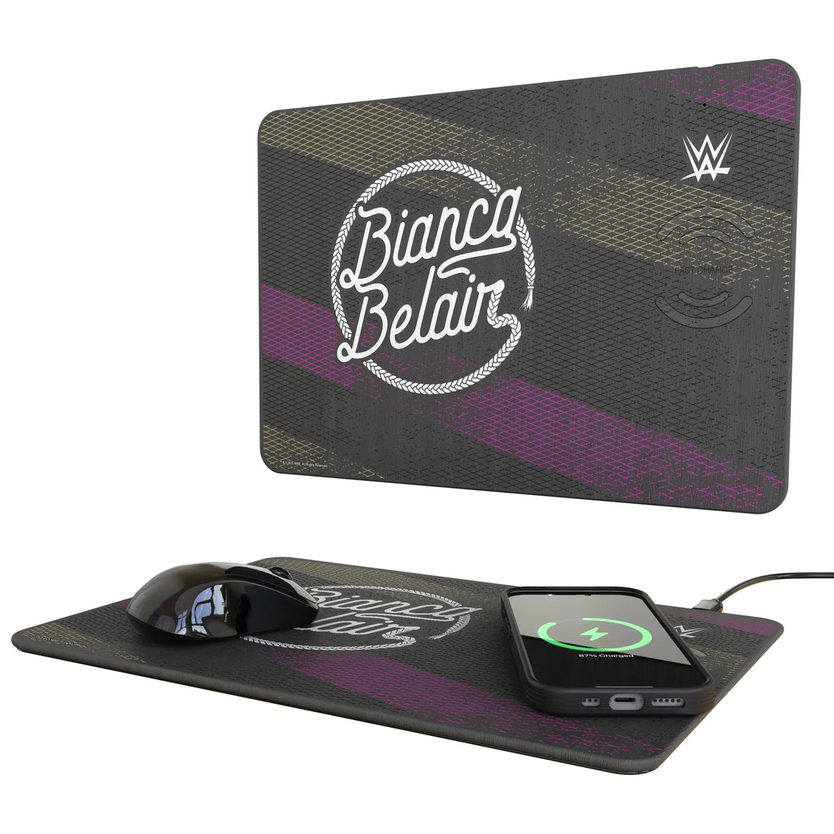 Bianca Belair Steel 15-Watt Wireless Charger and Mouse Pad