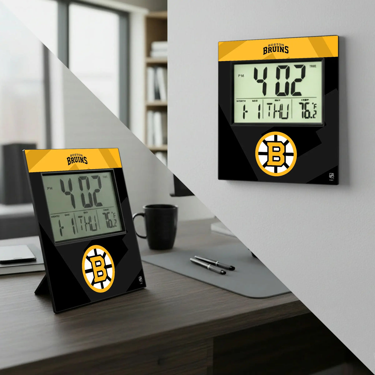 Boston Bruins Color Block Wall Clock