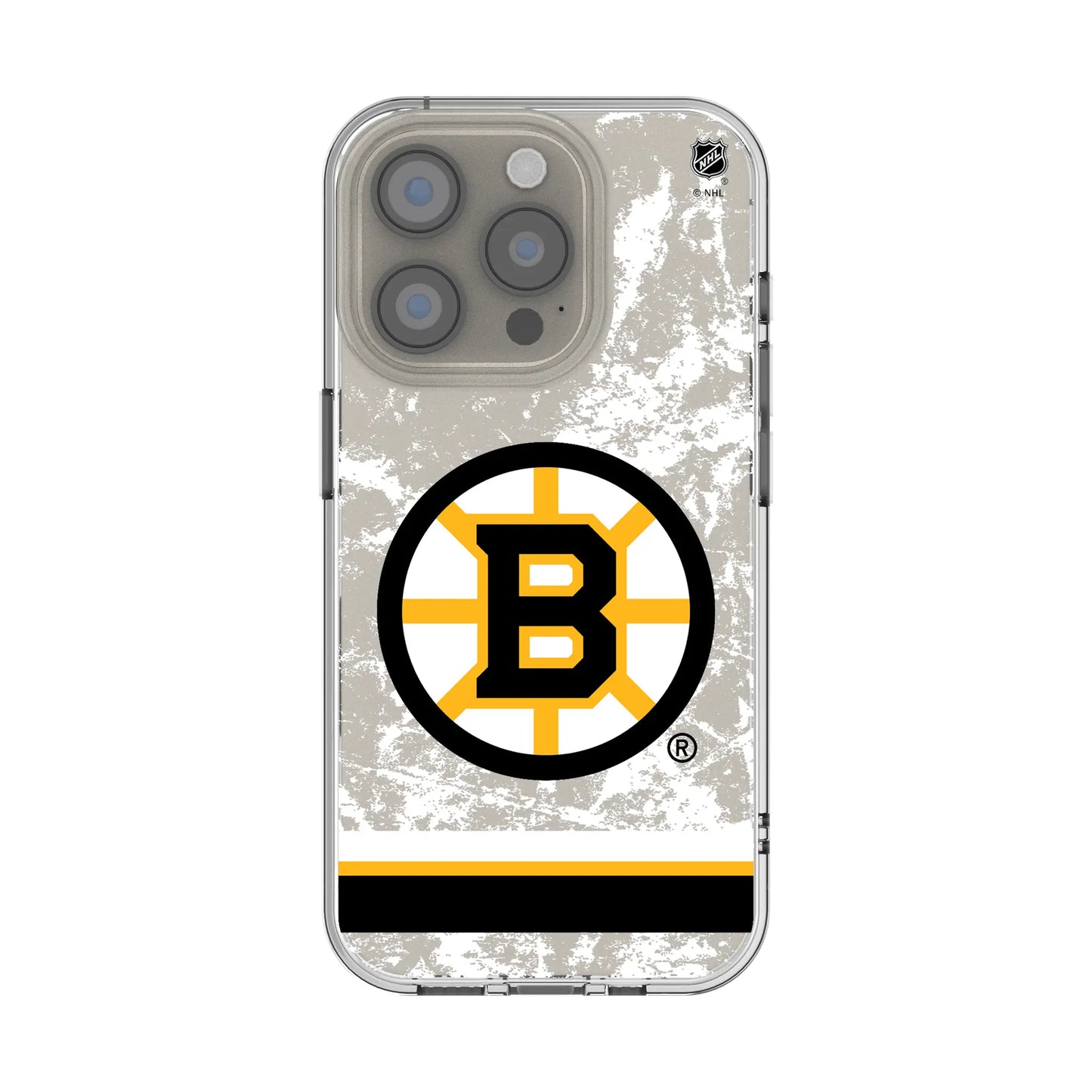 Boston Bruins Ice Stripe Clear Phone Case for Apple iPhone