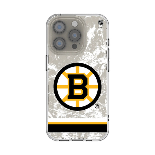 Boston Bruins Ice Stripe Clear Phone Case for Apple iPhone