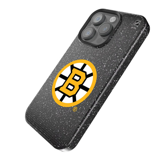 Boston Bruins Linen Black Bling Phone Case for Apple iPhone