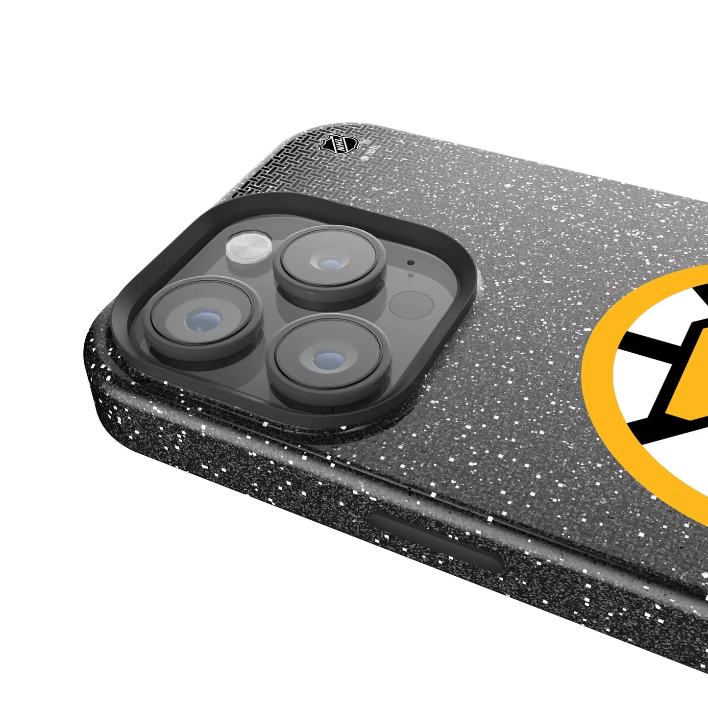 Boston Bruins Linen Black Bling Phone Case for Apple iPhone