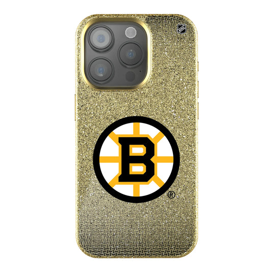 Boston Bruins Linen Bling Phone Case for Apple iPhone