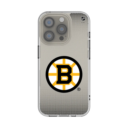 Boston Bruins Linen Clear Phone Case for Apple iPhone