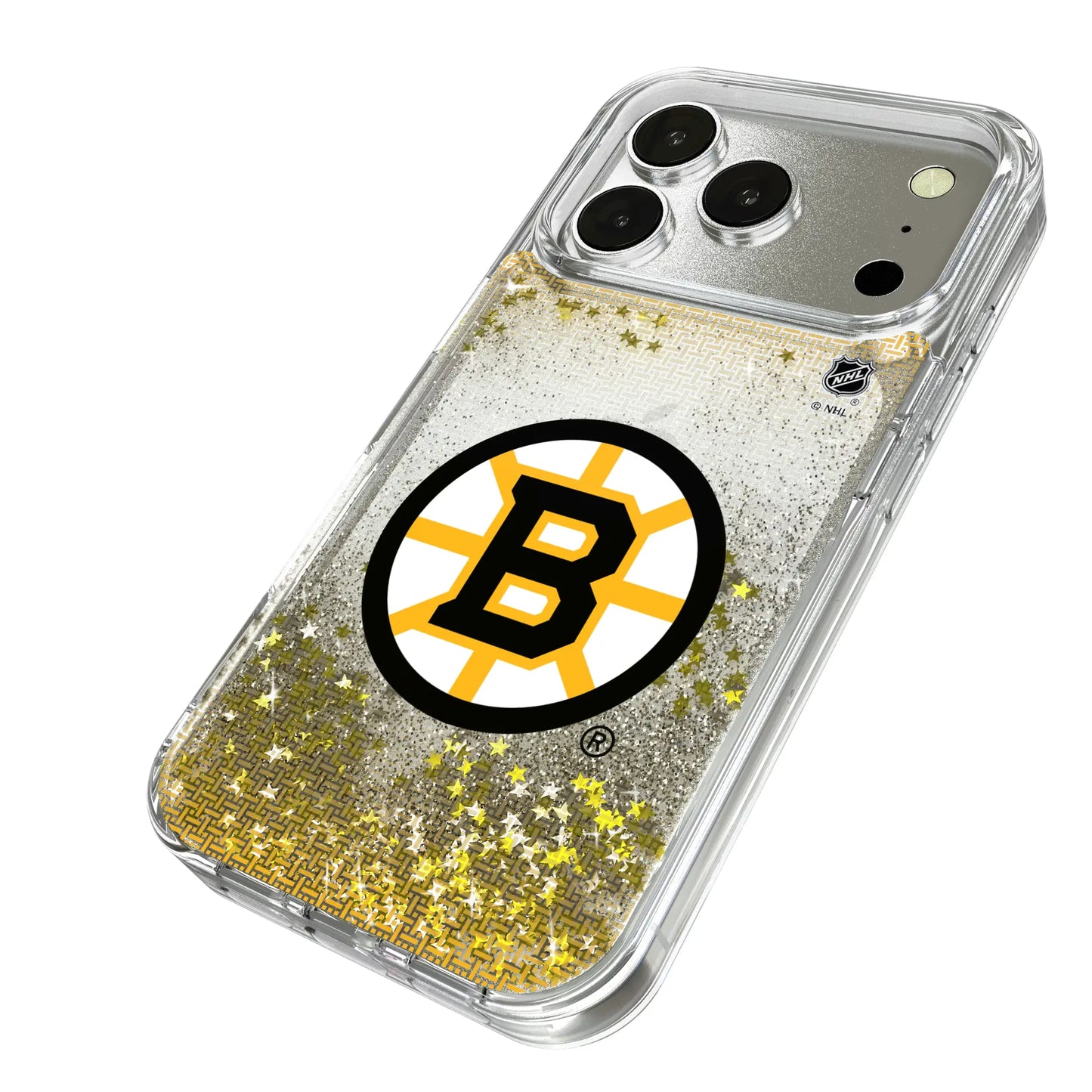 Boston Bruins Linen Glitter Phone Case for Apple iPhone