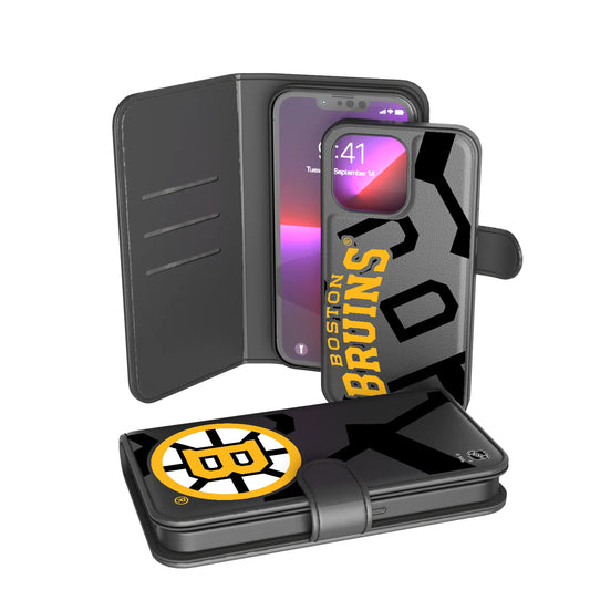 Boston Bruins Monocolor Tilt Wallet Phone Case for Apple iPhone