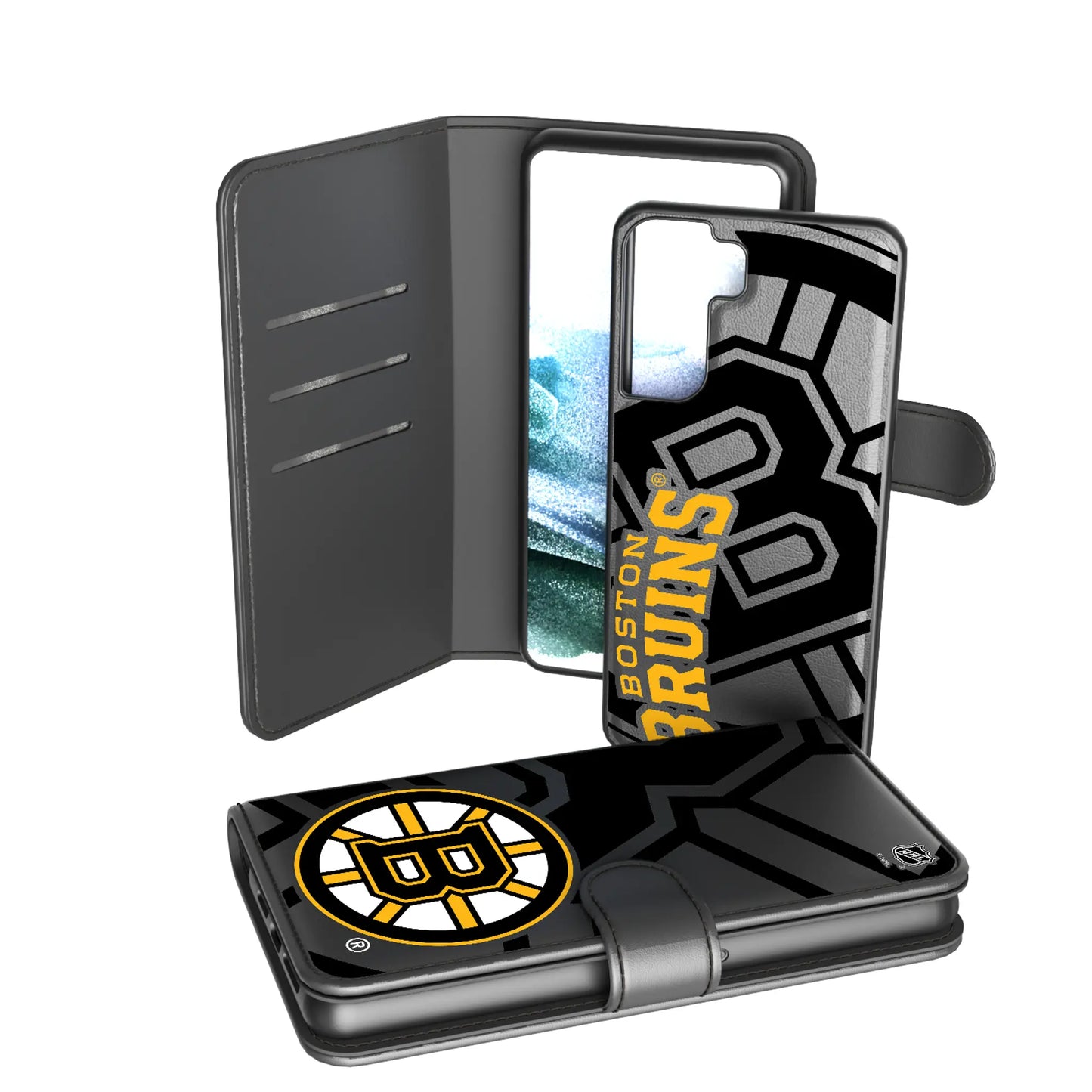 Boston Bruins Monocolor Tilt Wallet Phone Case for Apple iPhone