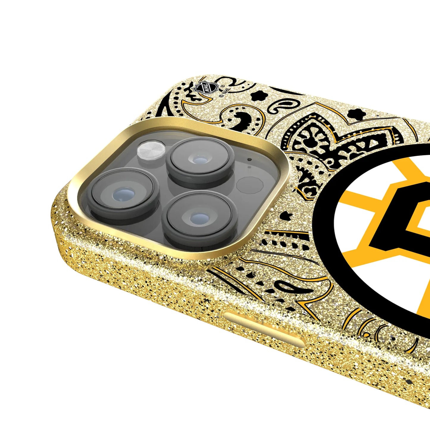 Boston Bruins Paisley Bling Phone Case for Apple iPhone