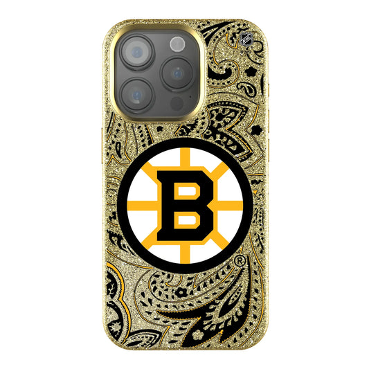 Boston Bruins Paisley Bling Phone Case for Apple iPhone