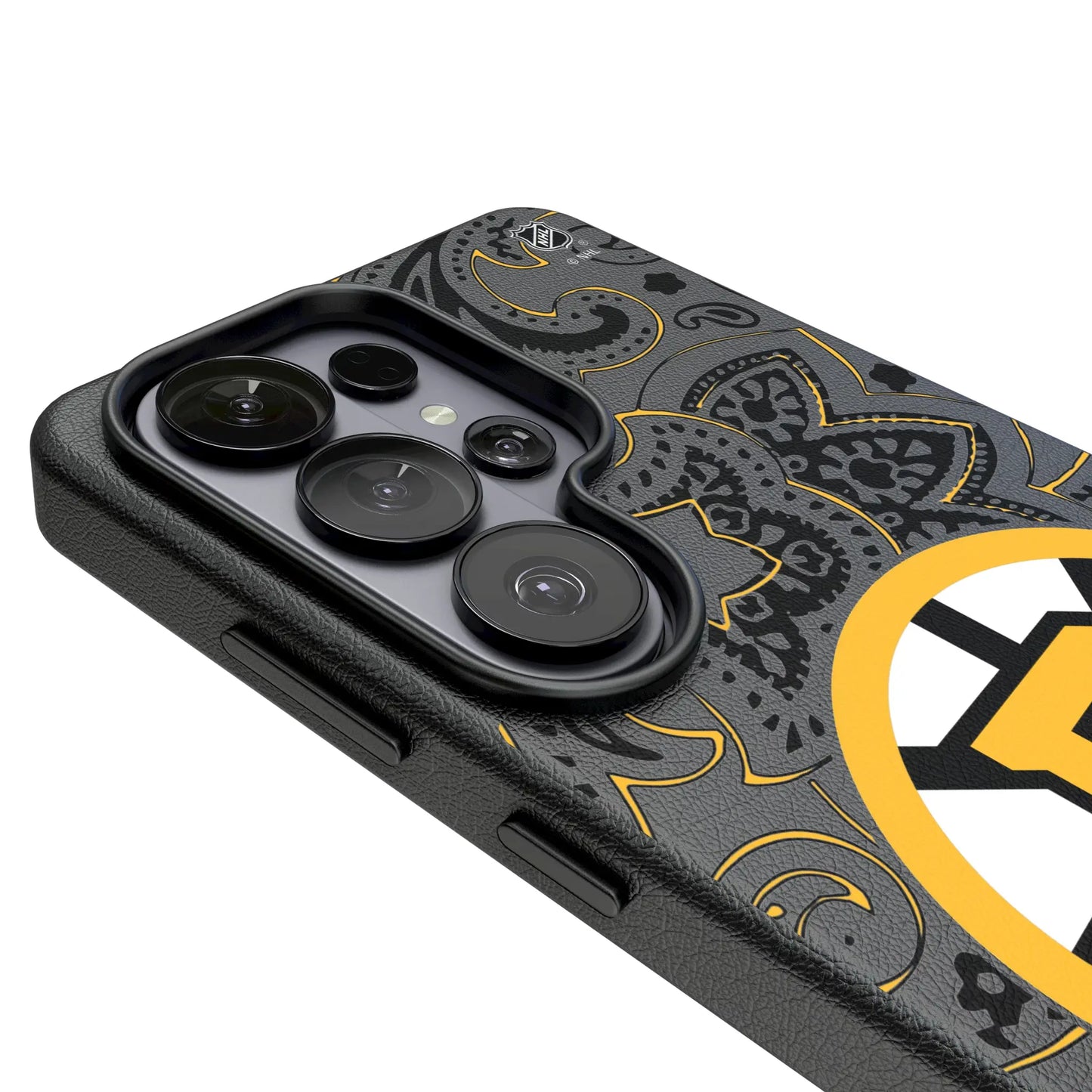 Boston Bruins Paisley MagSafe Compatible Phone Case for Samsung Galaxy