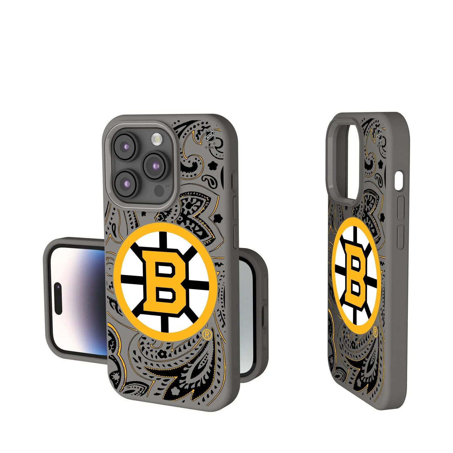 Boston Bruins Paisley Soft Touch Phone Case for Apple iPhone