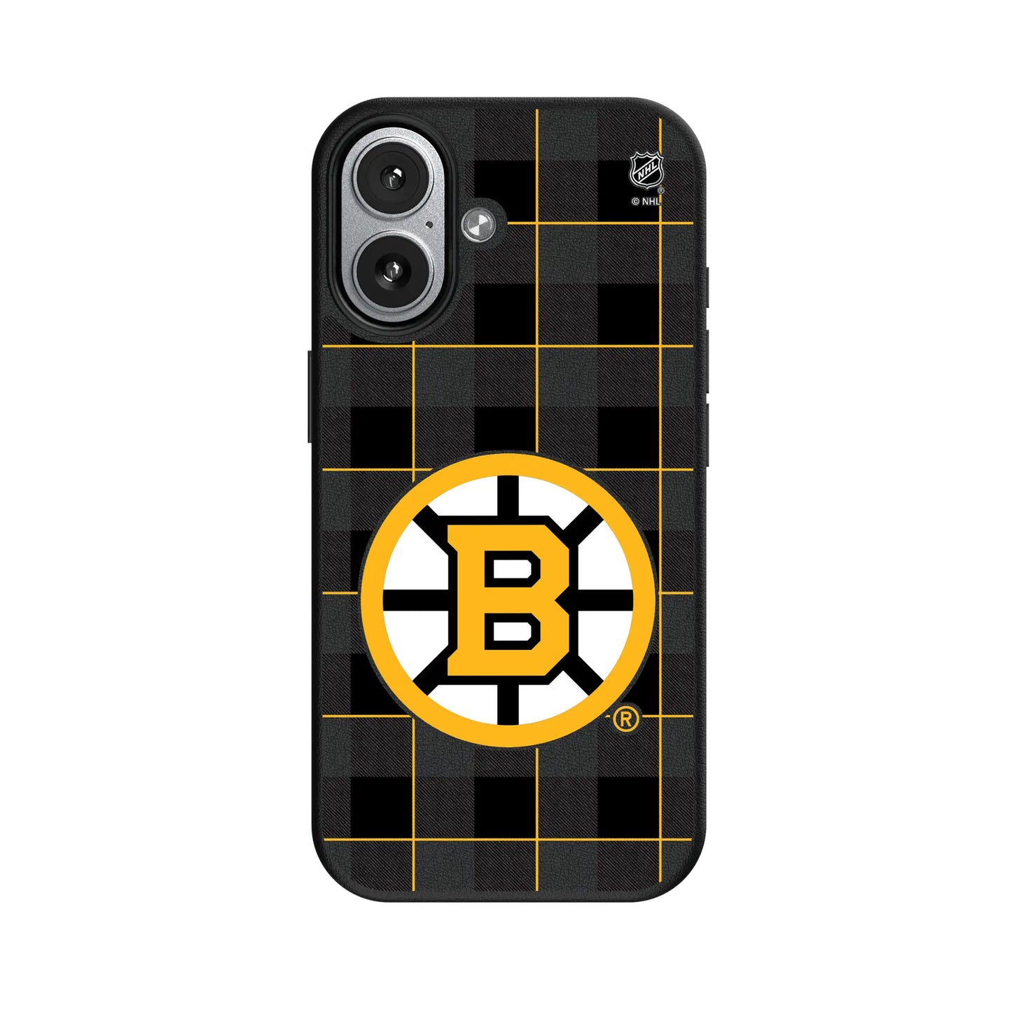 Boston Bruins Plaid MagSafe Compatible Phone Case for Apple iPhone