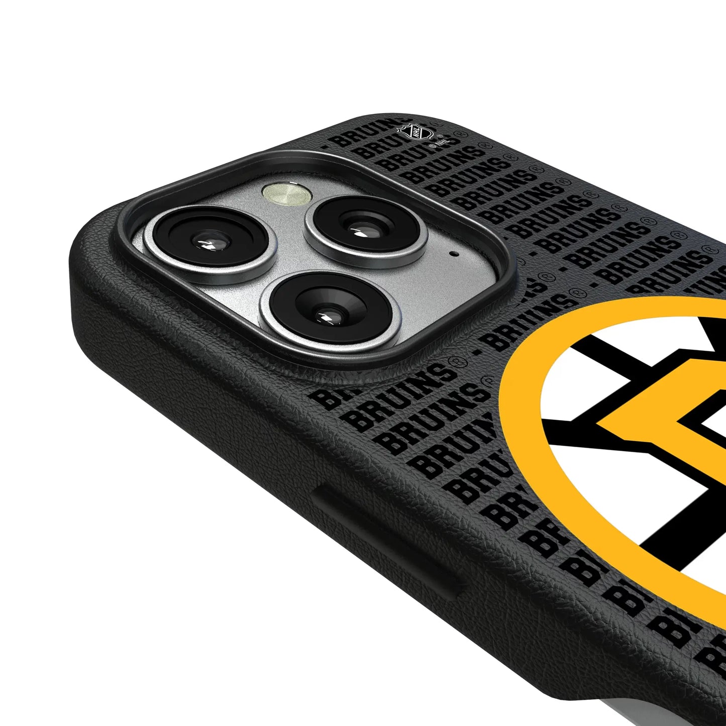 Boston Bruins Text Backdrop MagSafe Compatible Phone Case for Apple iPhone