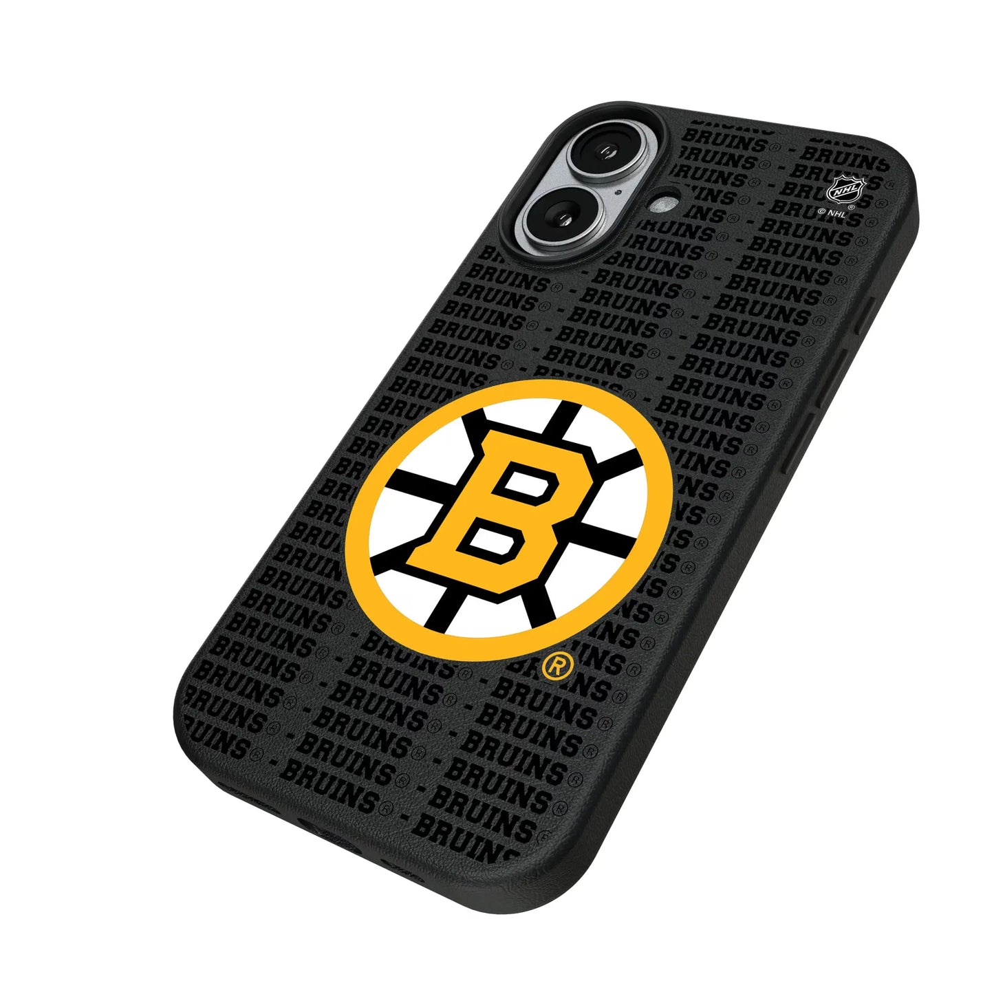Boston Bruins Text Backdrop MagSafe Compatible Phone Case for Apple iPhone