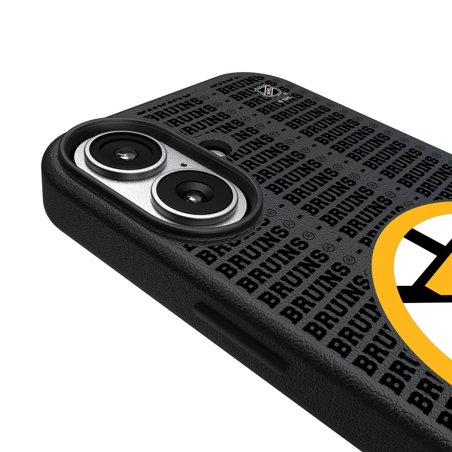 Boston Bruins Text Backdrop MagSafe Compatible Phone Case for Apple iPhone