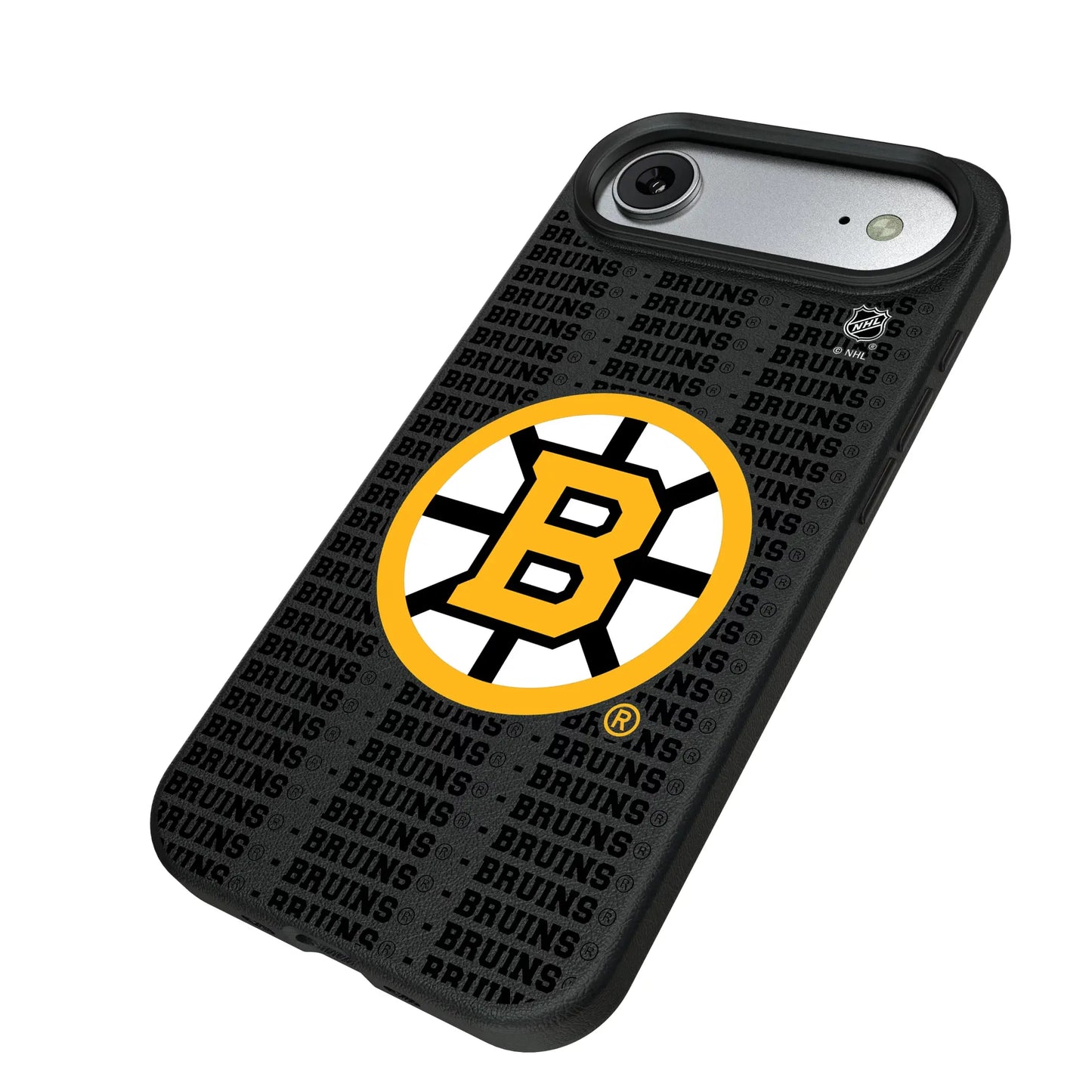 Boston Bruins Text Backdrop MagSafe Compatible Phone Case for Apple iPhone