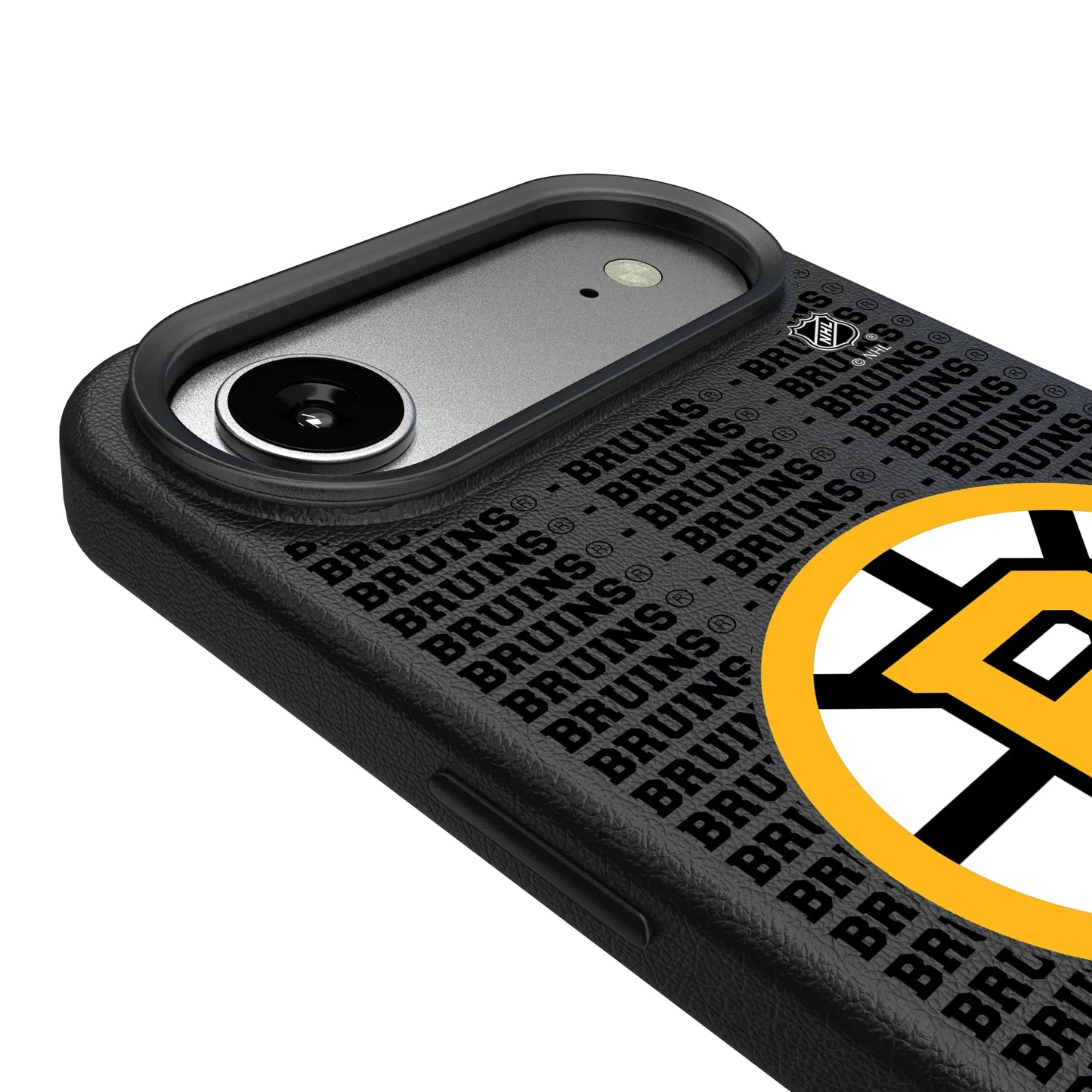 Boston Bruins Text Backdrop MagSafe Compatible Phone Case for Apple iPhone