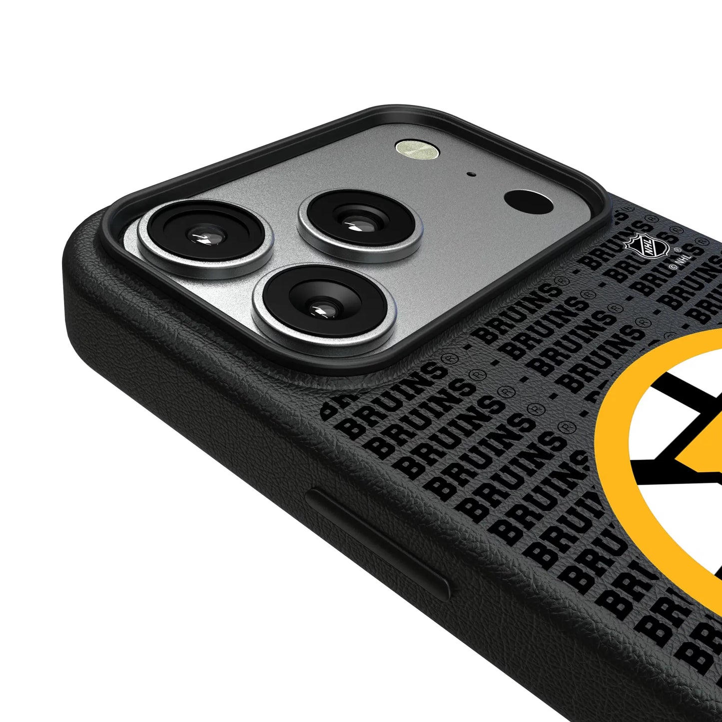 Boston Bruins Text Backdrop MagSafe Compatible Phone Case for Apple iPhone
