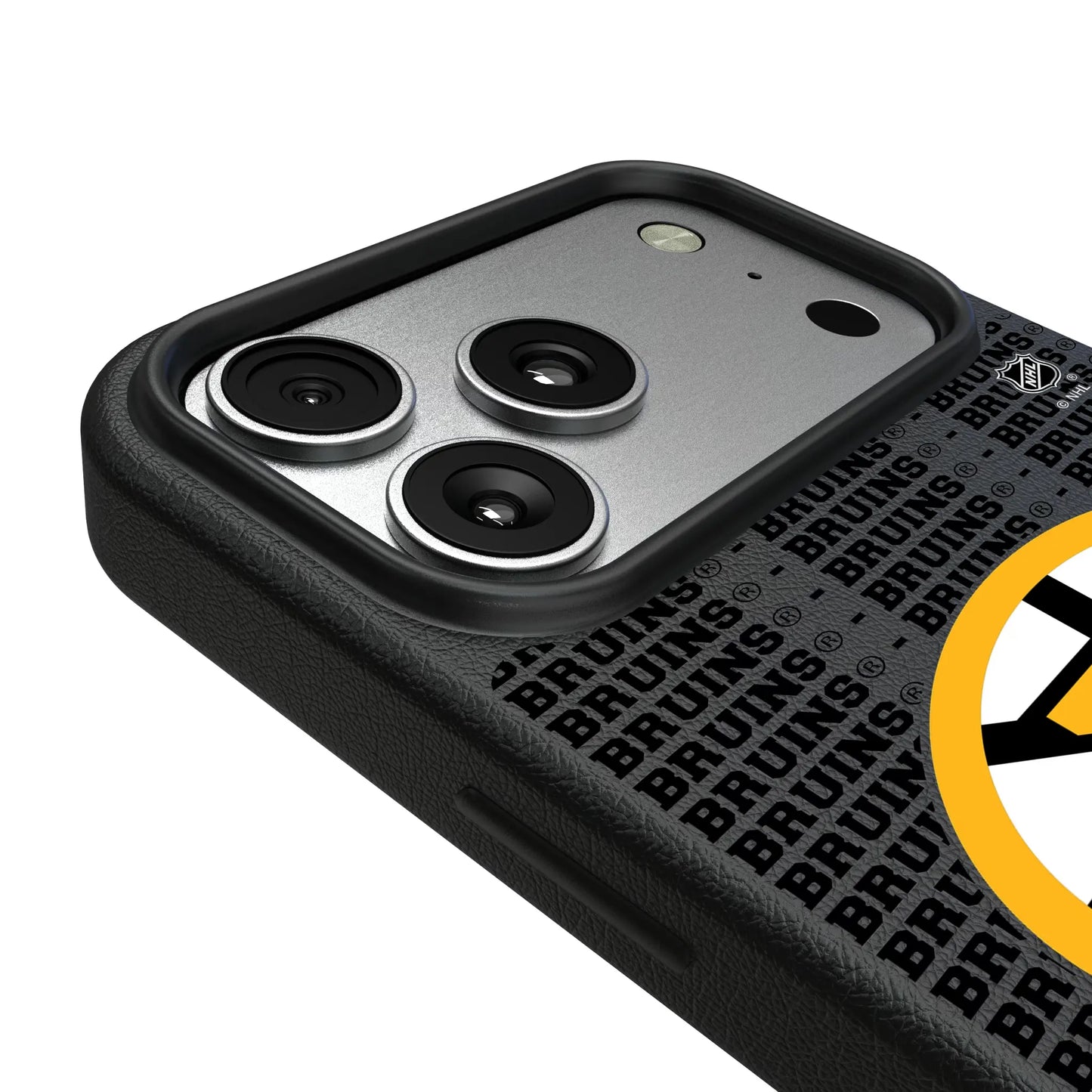 Boston Bruins Text Backdrop MagSafe Compatible Phone Case for Apple iPhone