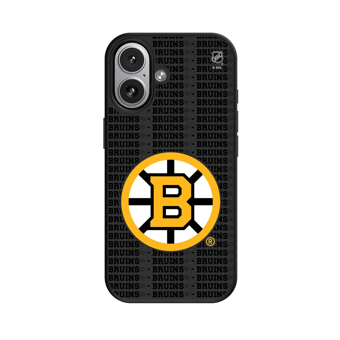 Boston Bruins Text Backdrop MagSafe Compatible Phone Case for Apple iPhone
