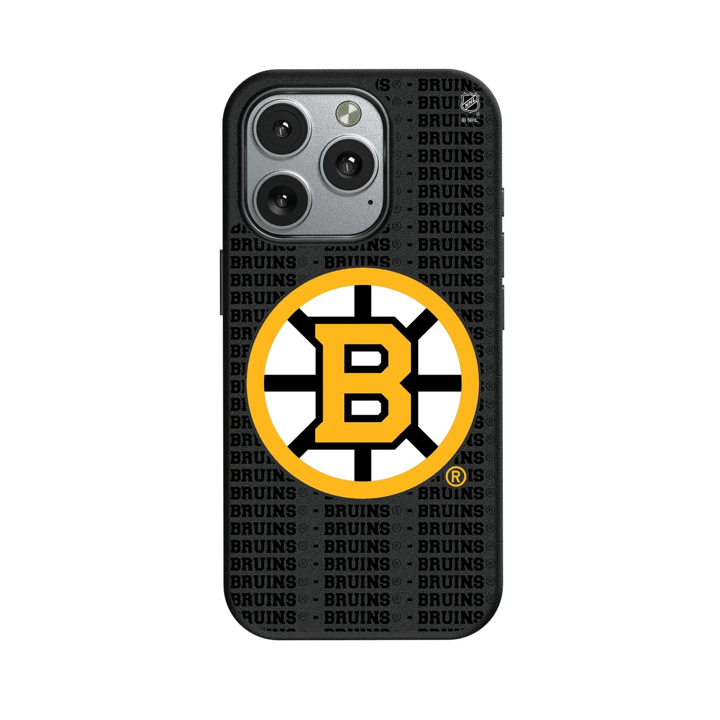 Boston Bruins Text Backdrop MagSafe Compatible Phone Case for Apple iPhone