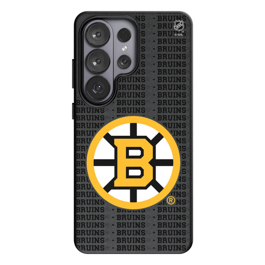 Boston Bruins Text Backdrop MagSafe Compatible Phone Case for Samsung Galaxy