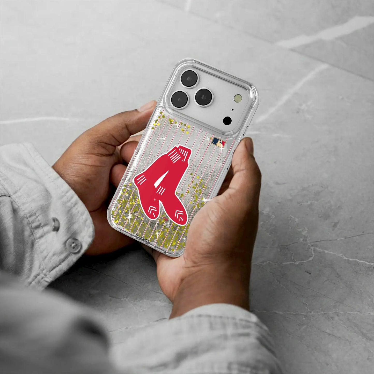 Boston Red Sox 1924-1960 - Cooperstown Collection Pinstripe Glitter Phone Case for Apple iPhone