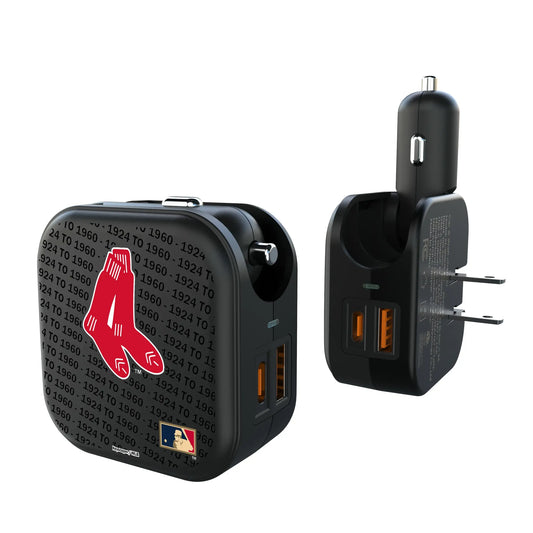 Boston Red Sox 1924-1960 - Cooperstown Collection Text Backdrop 2 in 1 USB A/C Charger