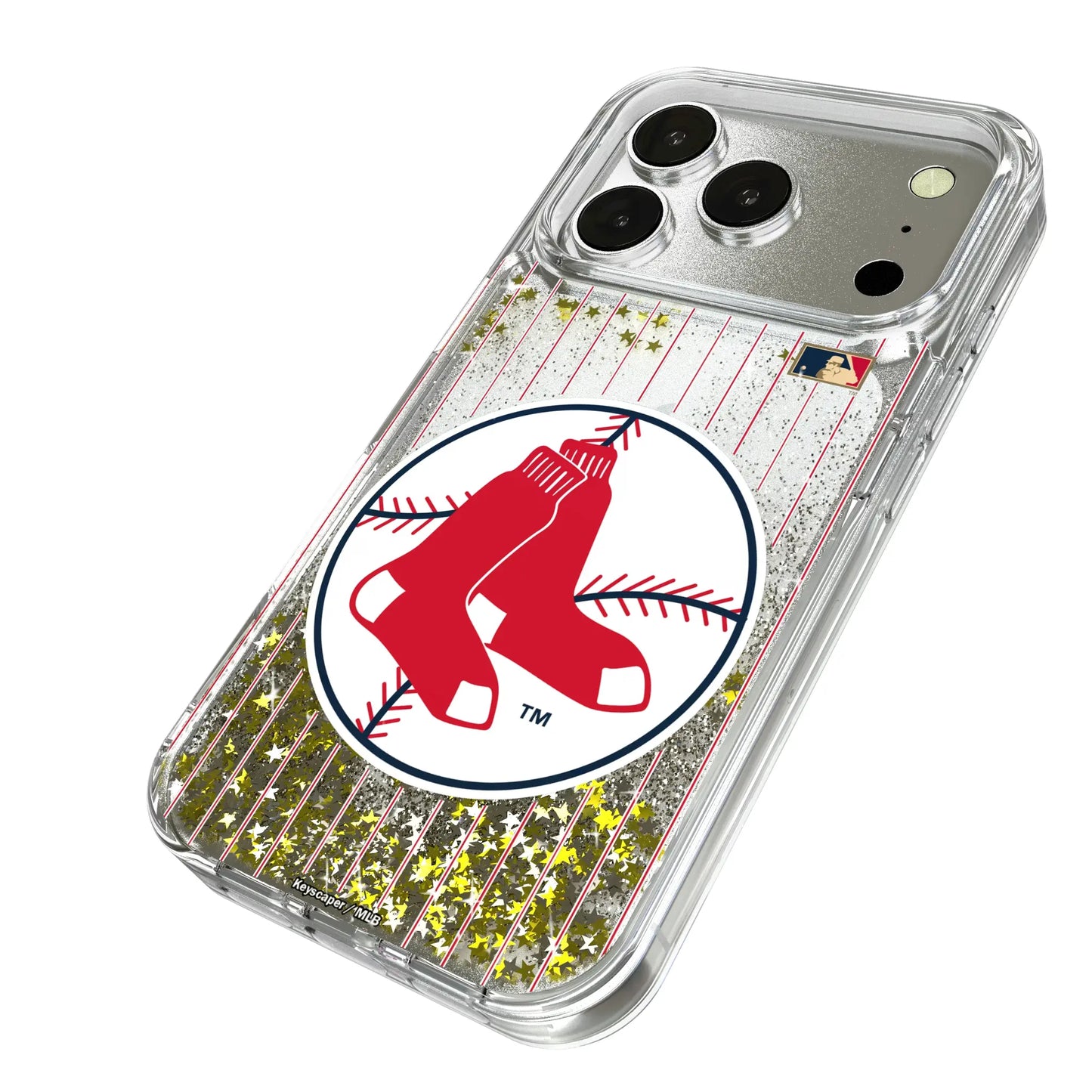 Boston Red Sox 1970-1975 - Cooperstown Collection Pinstripe Glitter Phone Case for Apple iPhone
