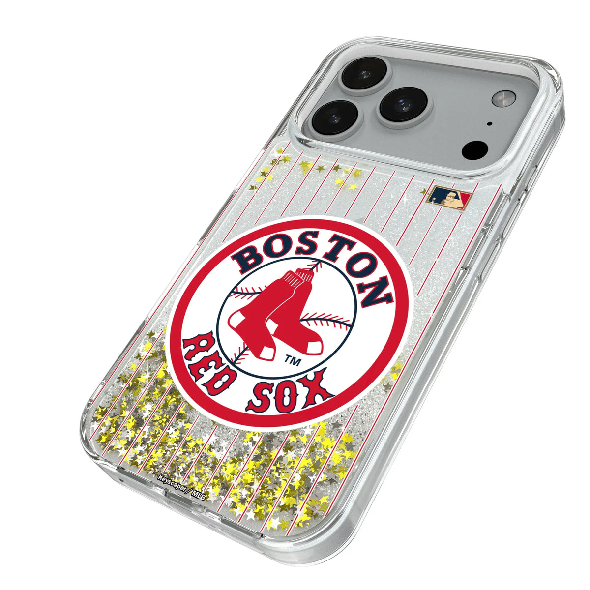 Boston Red Sox 1976-2008 - Cooperstown Collection Pinstripe Glitter Phone Case for Apple iPhone