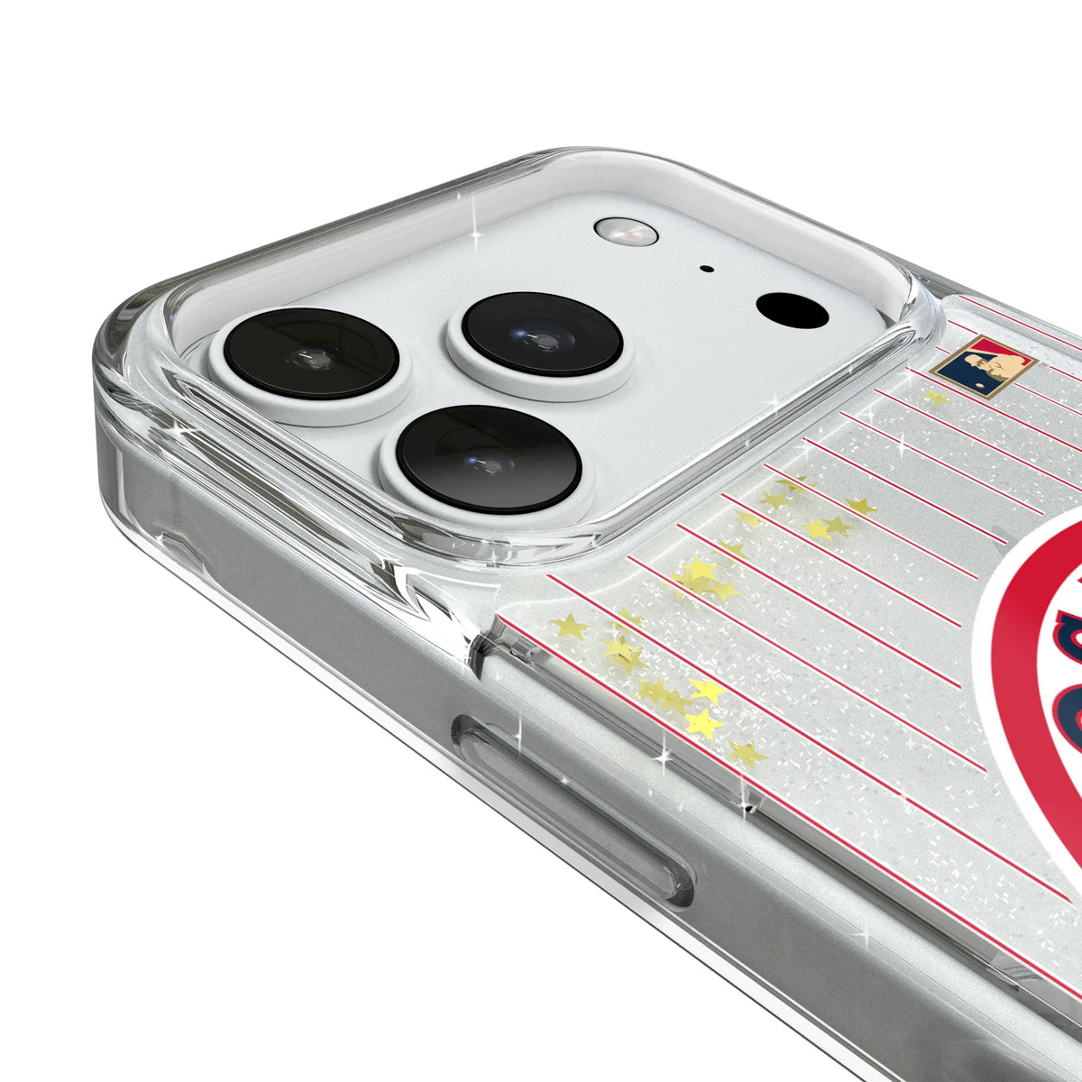 Boston Red Sox 1976-2008 - Cooperstown Collection Pinstripe Glitter Phone Case for Apple iPhone