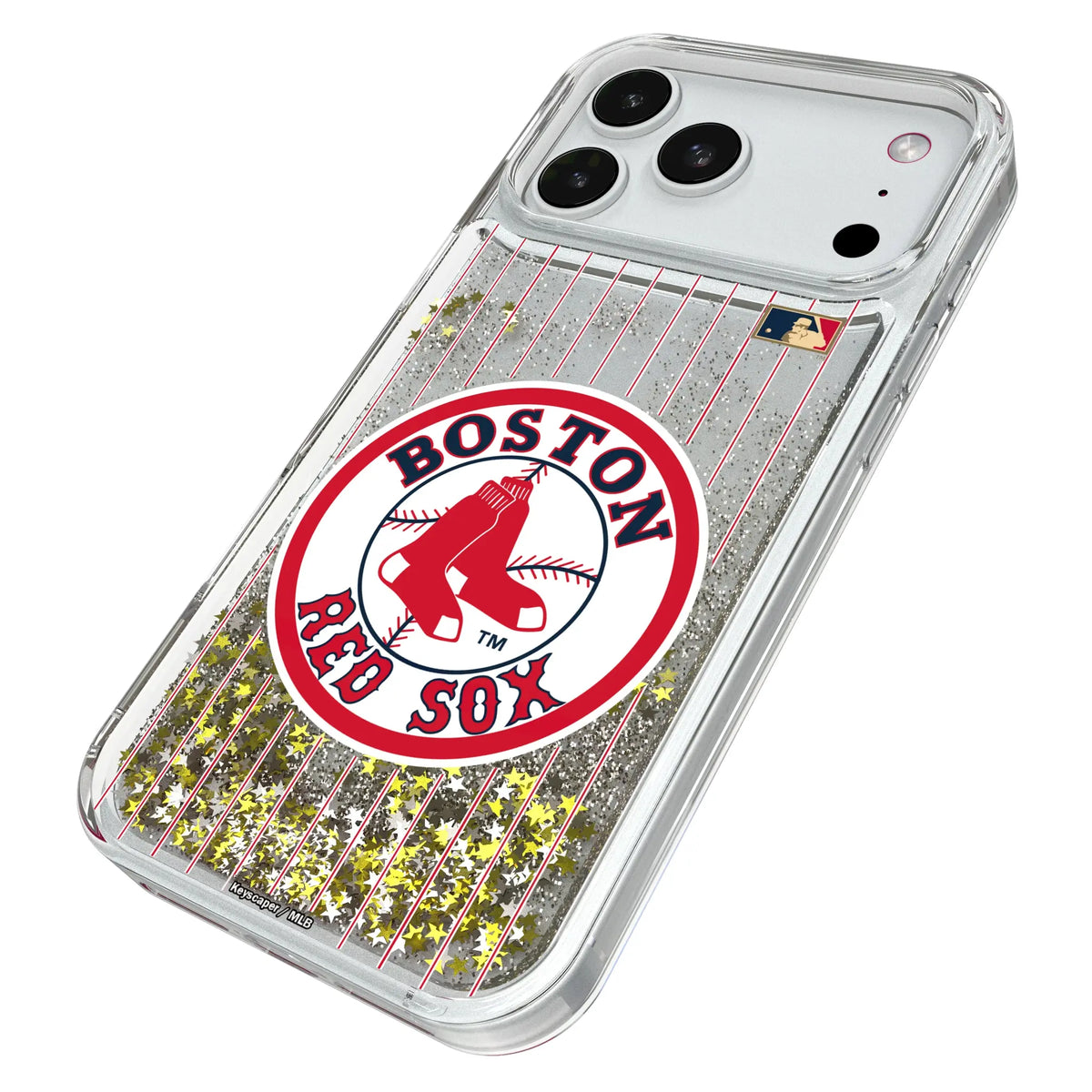 Boston Red Sox 1976-2008 - Cooperstown Collection Pinstripe Glitter Phone Case for Apple iPhone