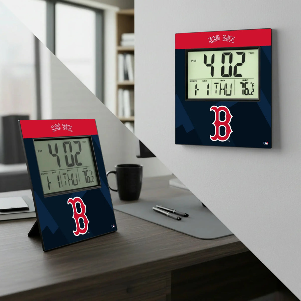 Boston Red Sox Color Block Wall Clock