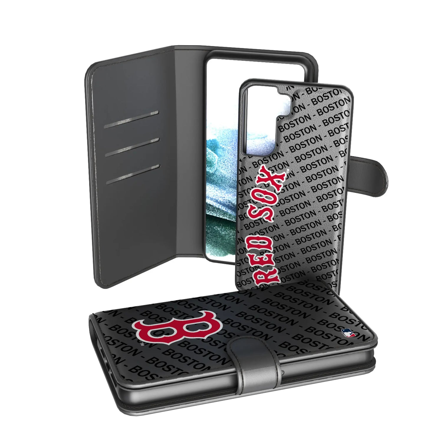 Boston Red Sox Monocolor Tilt Wallet Phone Case for Apple iPhone