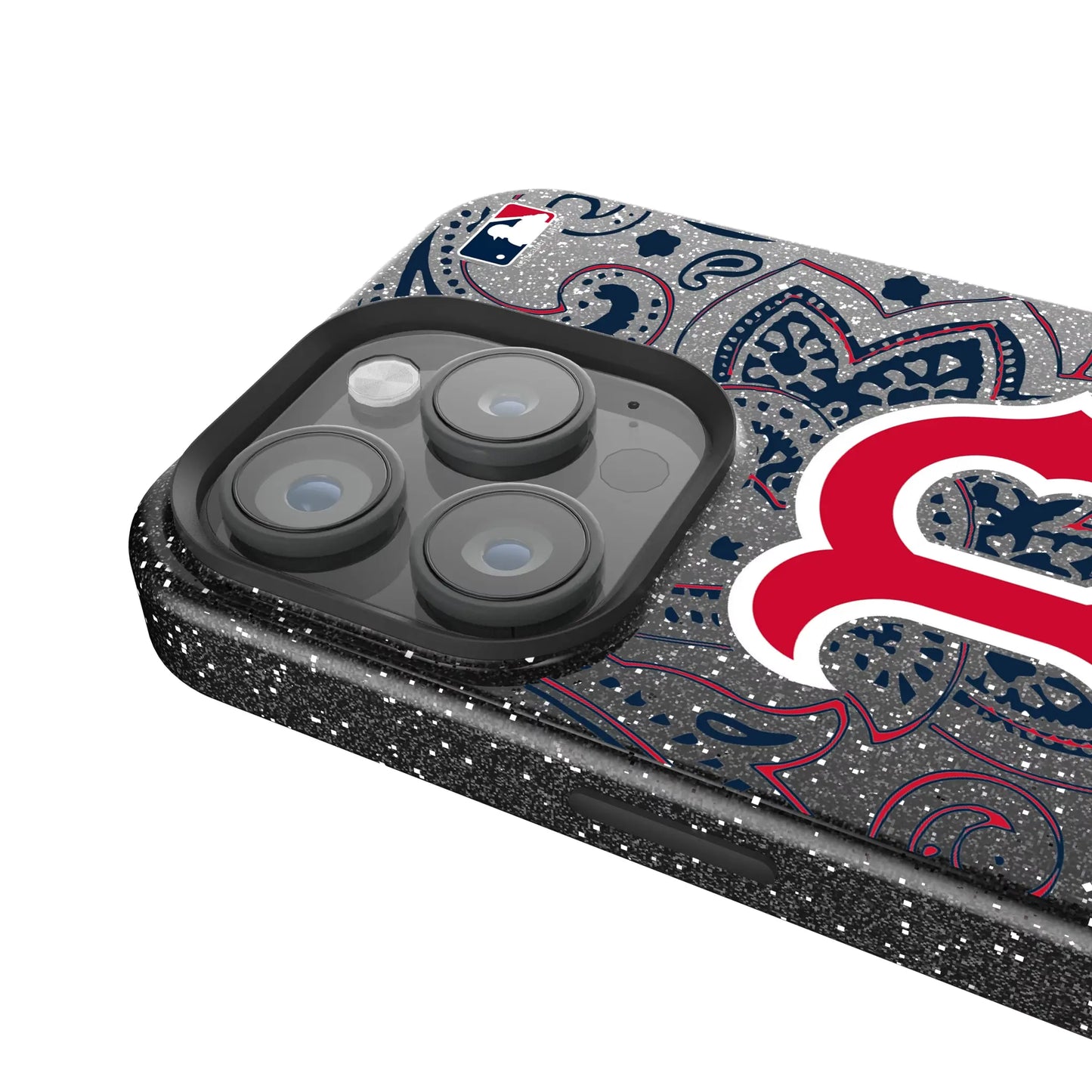 Boston Red Sox Paisley Black Bling Phone Case for Apple iPhone