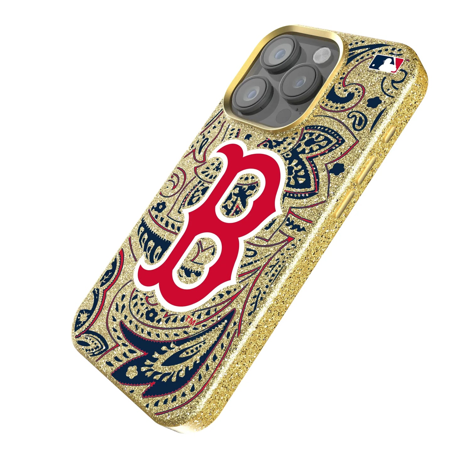 Boston Red Sox Paisley Bling Phone Case for Apple iPhone