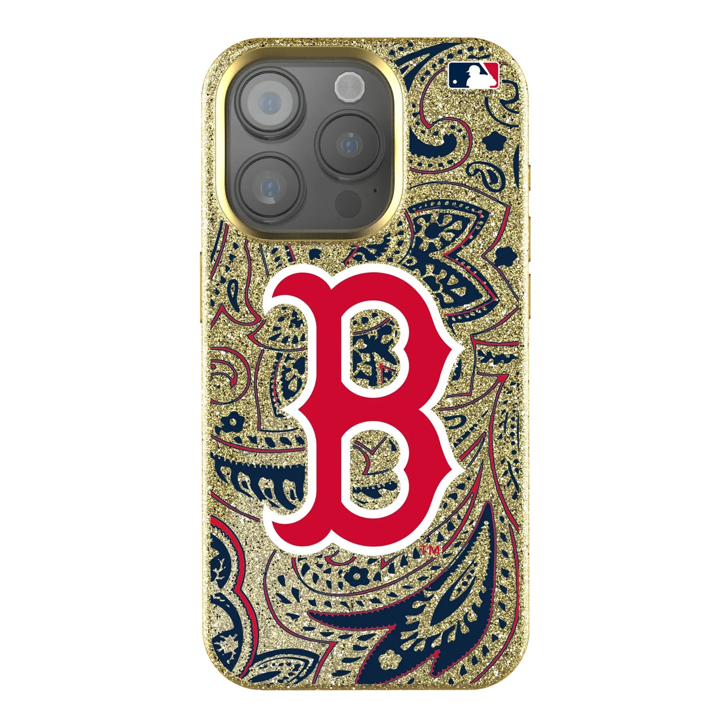 Boston Red Sox Paisley Bling Phone Case for Apple iPhone