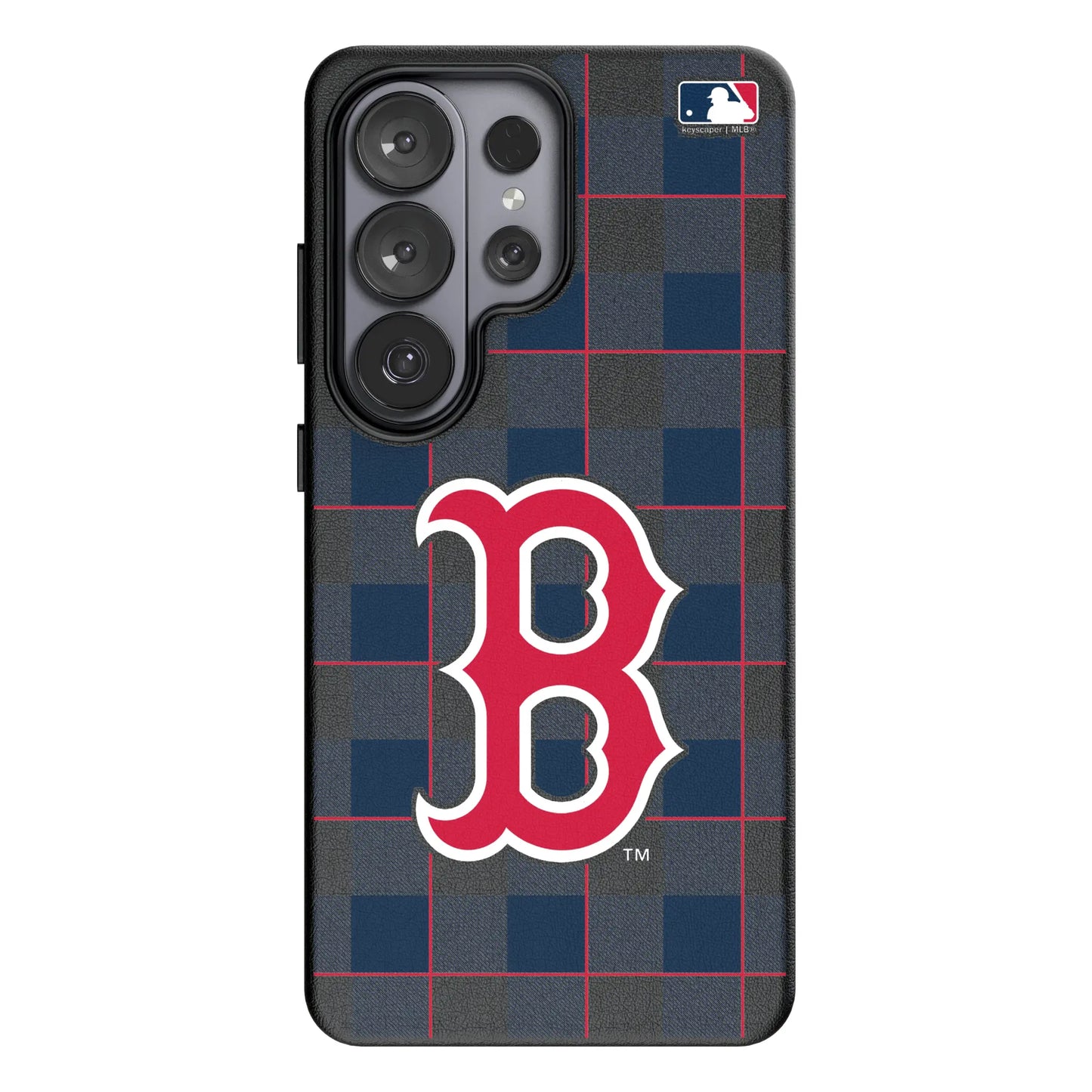 Boston Red Sox Plaid MagSafe Compatible Phone Case for Samsung Galaxy