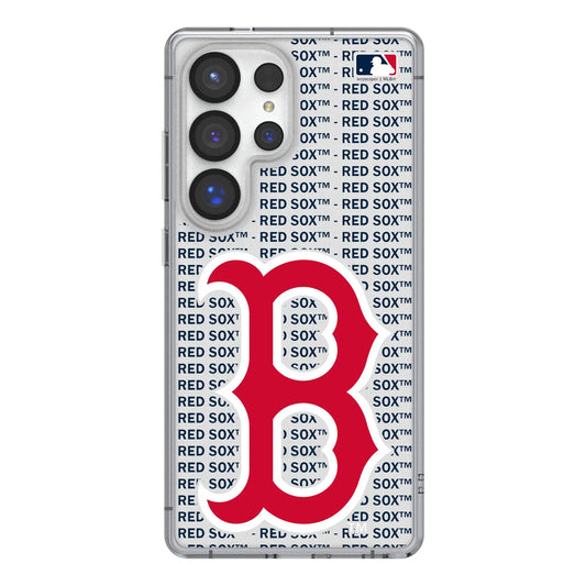 Boston Red Sox Text Backdrop Clear Phone Case for Samsung Galaxy