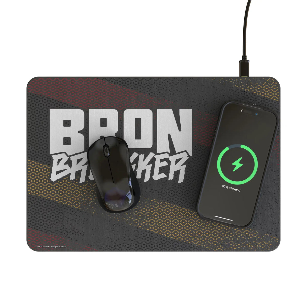 Bron Breakker Steel 15-Watt Wireless Charger and Mouse Pad