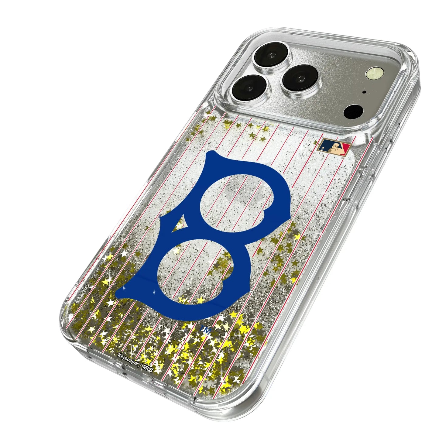 Brooklyn Dodgers 1949-1957 - Cooperstown Collection Pinstripe Glitter Phone Case for Apple iPhone