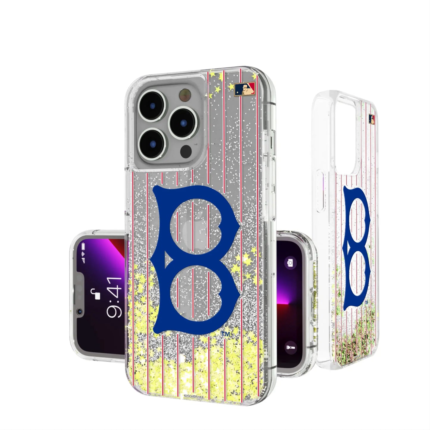 Brooklyn Dodgers 1949-1957 - Cooperstown Collection Pinstripe Glitter Phone Case for Apple iPhone