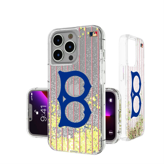 Brooklyn Dodgers 1949-1957 - Cooperstown Collection Pinstripe Glitter Phone Case for Apple iPhone