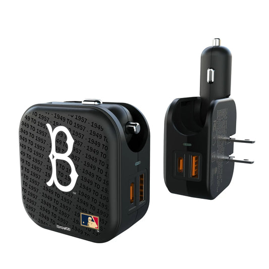 Brooklyn Dodgers 1949-1957 - Cooperstown Collection Text Backdrop 2 in 1 USB A/C Charger