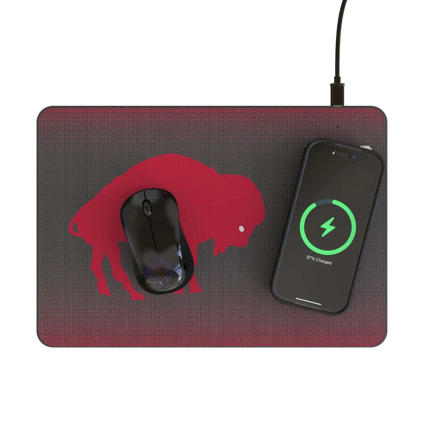 Buffalo Bills Historic Collection Linen 15-Watt Wireless Charger and Mouse Pad