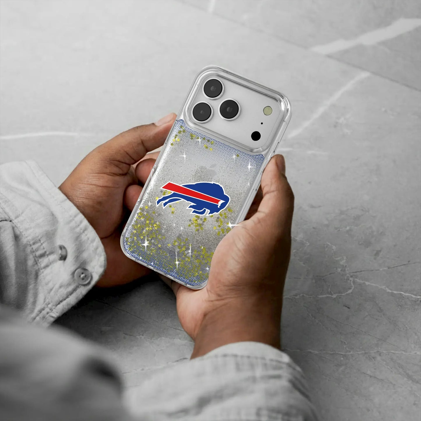 Buffalo Bills Linen Glitter Phone Case for Apple iPhone