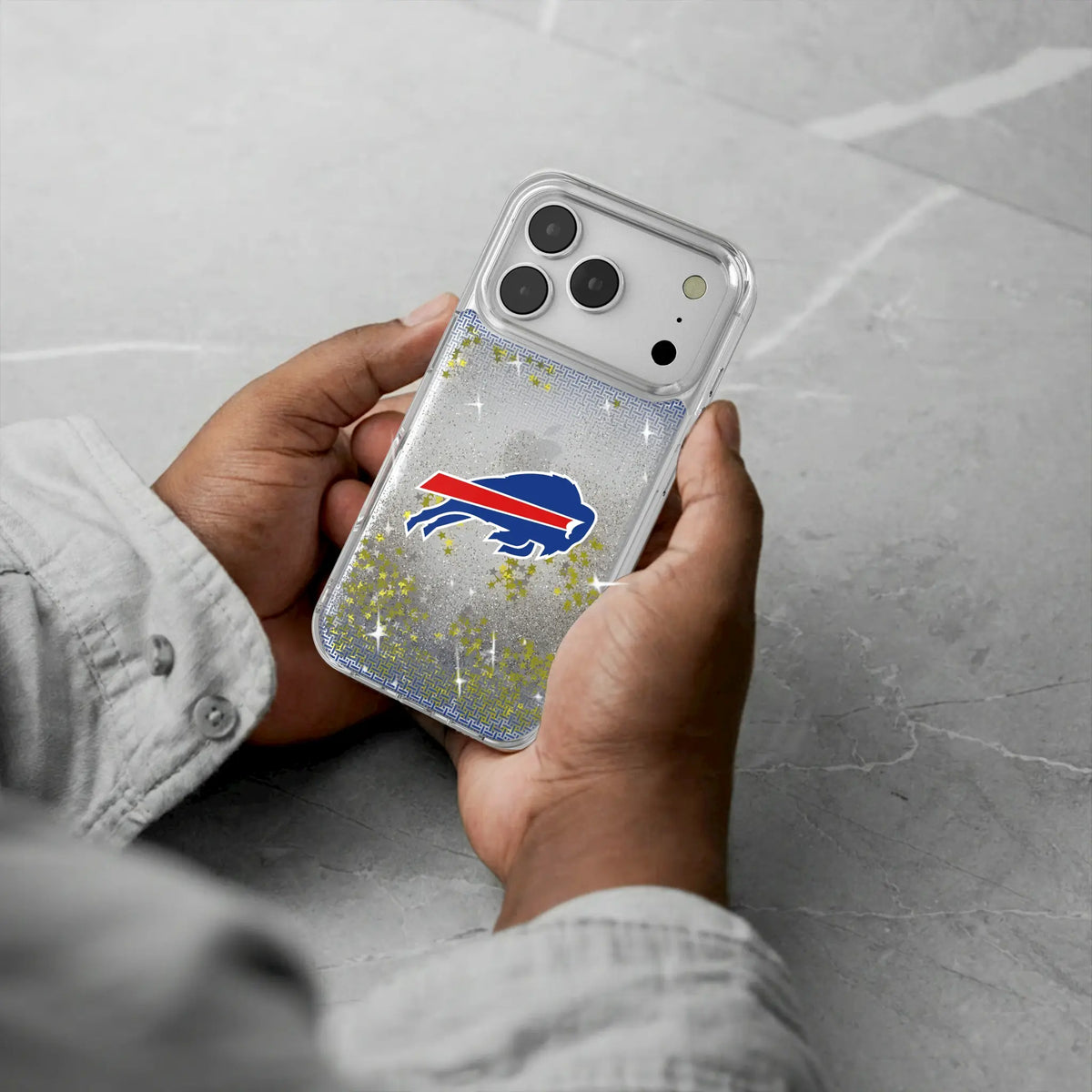 Buffalo Bills Linen Glitter Phone Case for Apple iPhone