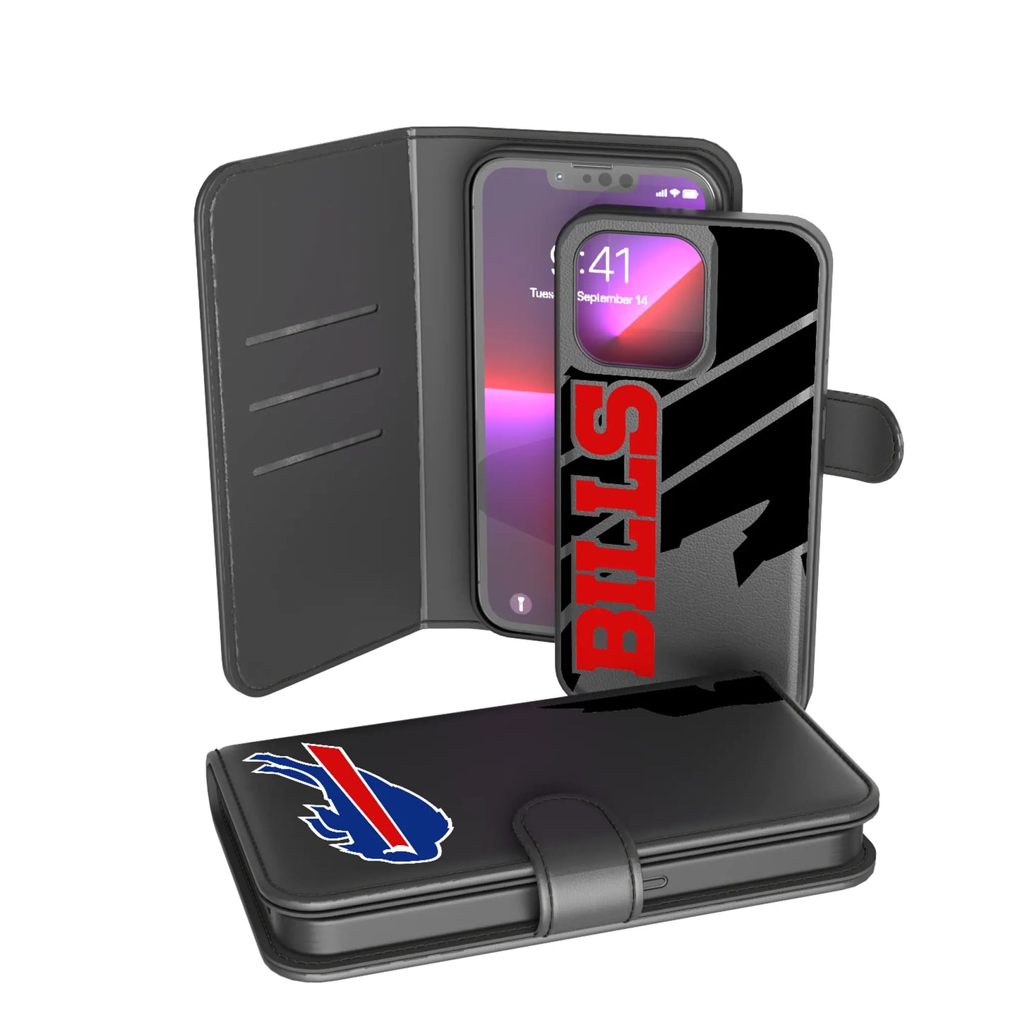 Buffalo Bills Monocolor Tilt Wallet Phone Case for Apple iPhone