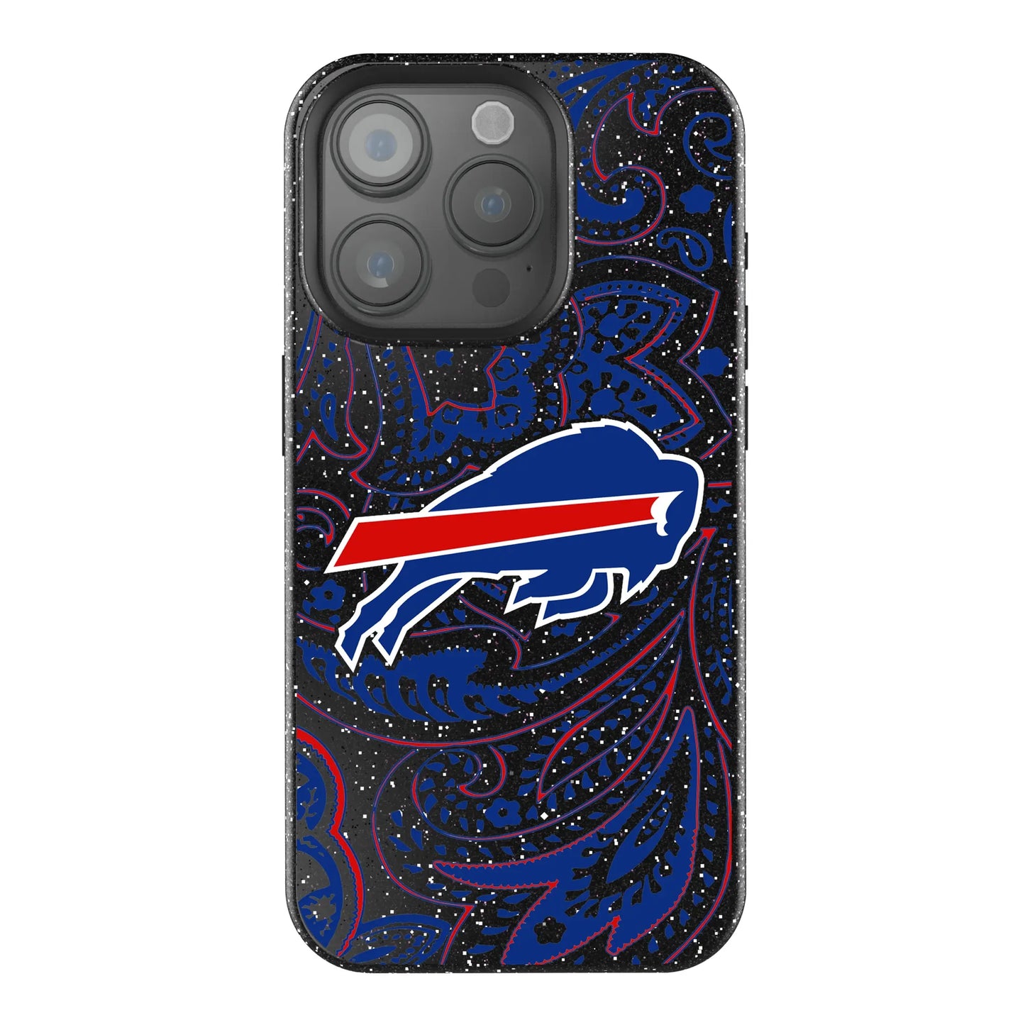 Buffalo Bills Paisley Black Bling Phone Case for Apple iPhone