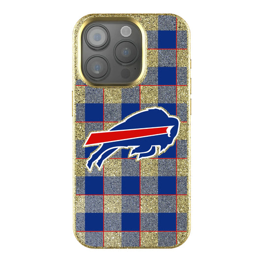 Buffalo Bills Plaid Bling Phone Case for Apple iPhone
